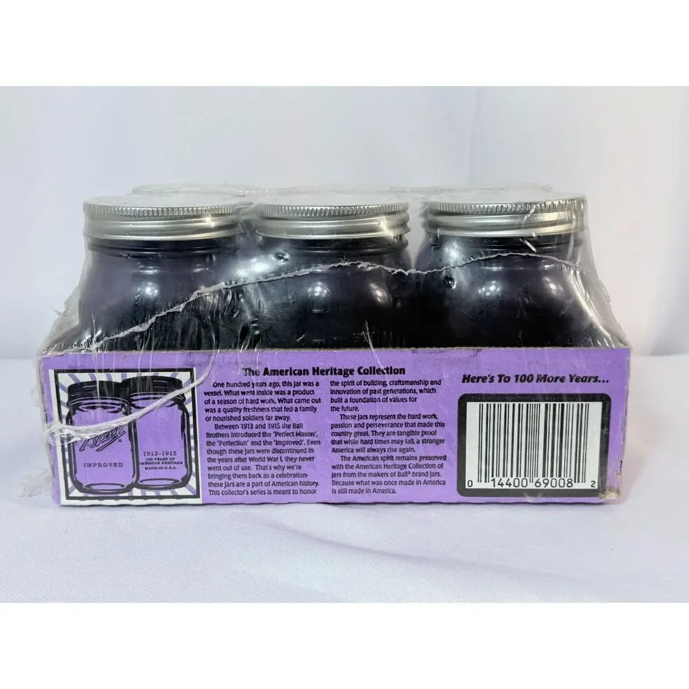 VTG Style Ball Perfect Mason Collector Edition Purple Jar SEALED Set of 6 PINT